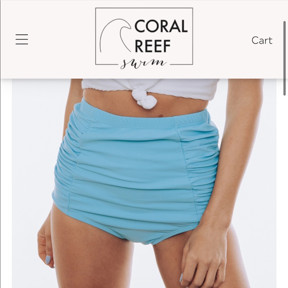L coral reef sun baked bottoms blue NWOT